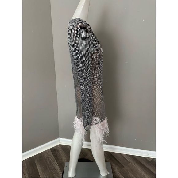 Bronx and Banco Webb Feather-Trim Cocktail Dress US 4 $1200 - Picture 10 of 16